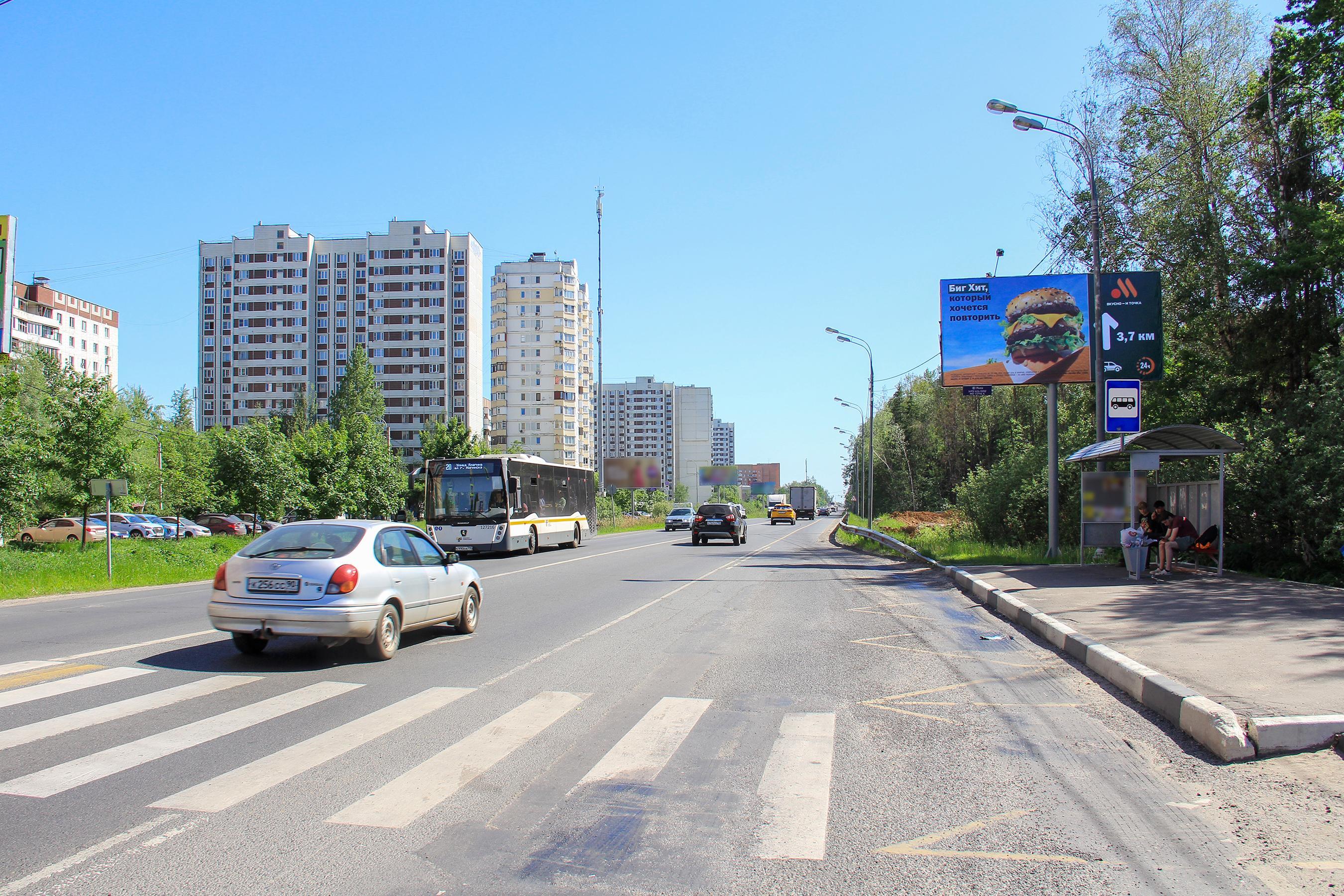 Реклама 3x6 по адресу Ногинское шоссе, напротив д. 20, через дорогу, №668A