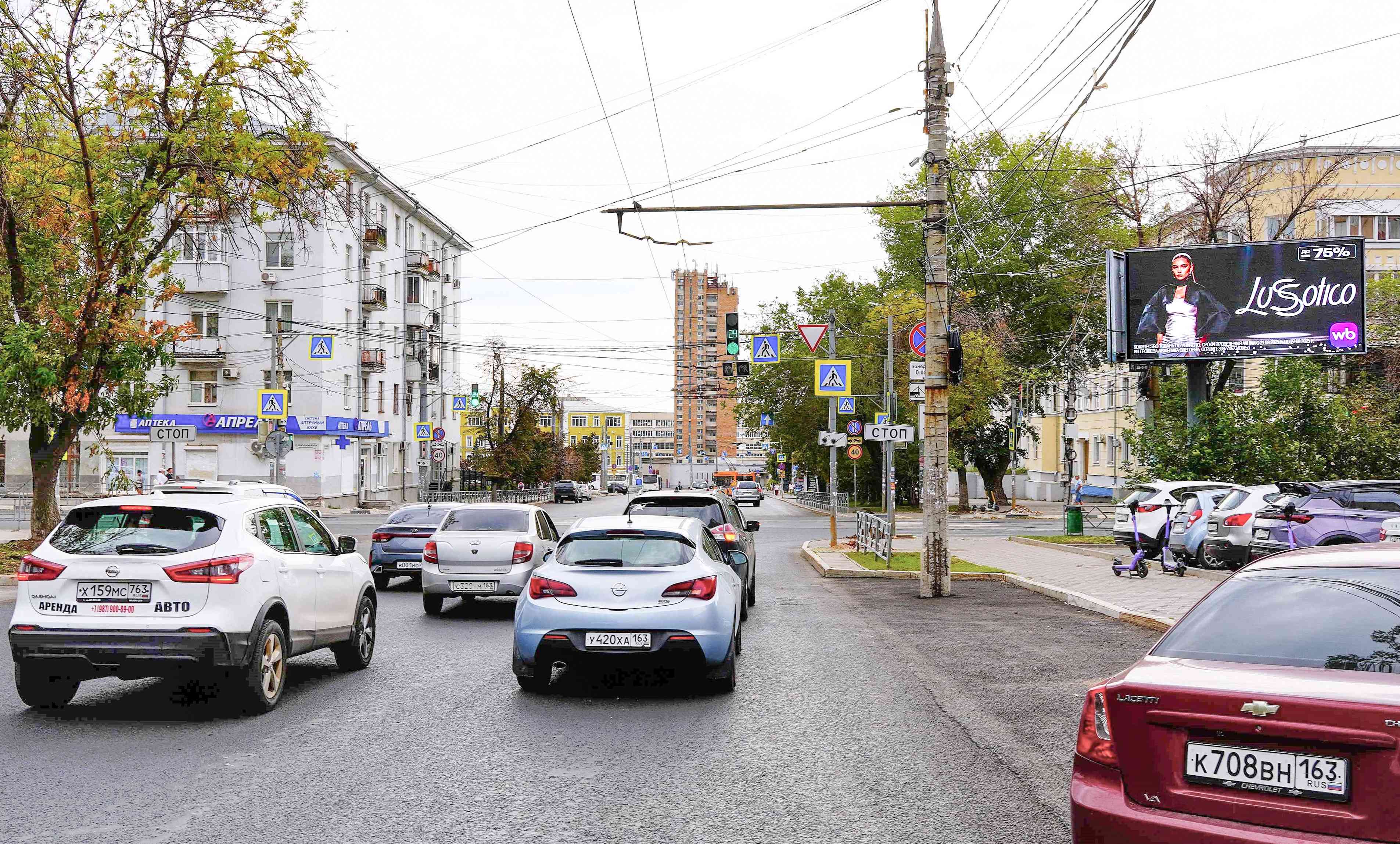 Реклама 3x6 по адресу Красноармейская ул.  76, Х с ул. Агибалова, (светофор) / по ул. Агибалова