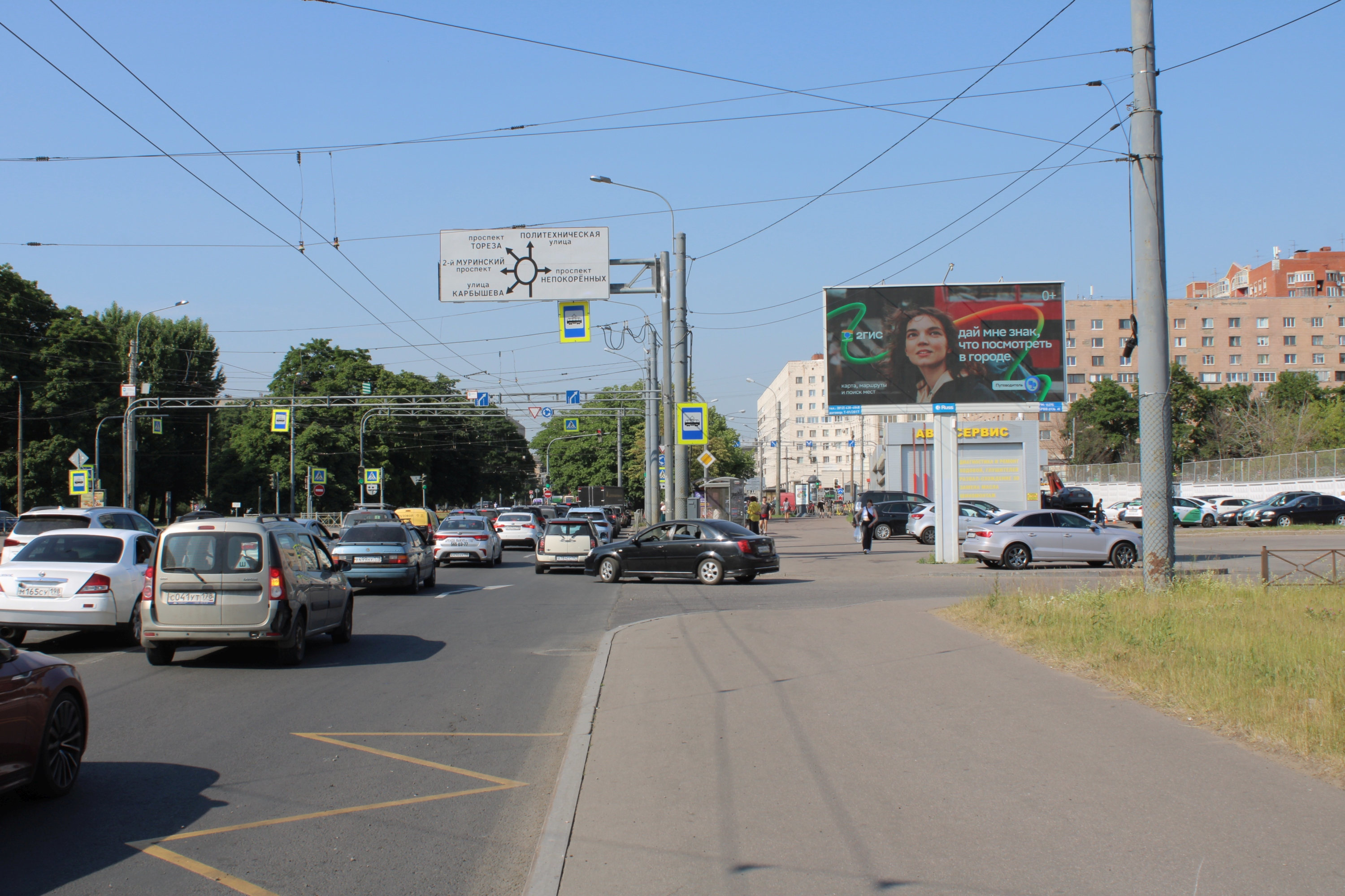 Реклама 3x6 по адресу Политехническая ул. 13-15 А (из центра) DIGITAL