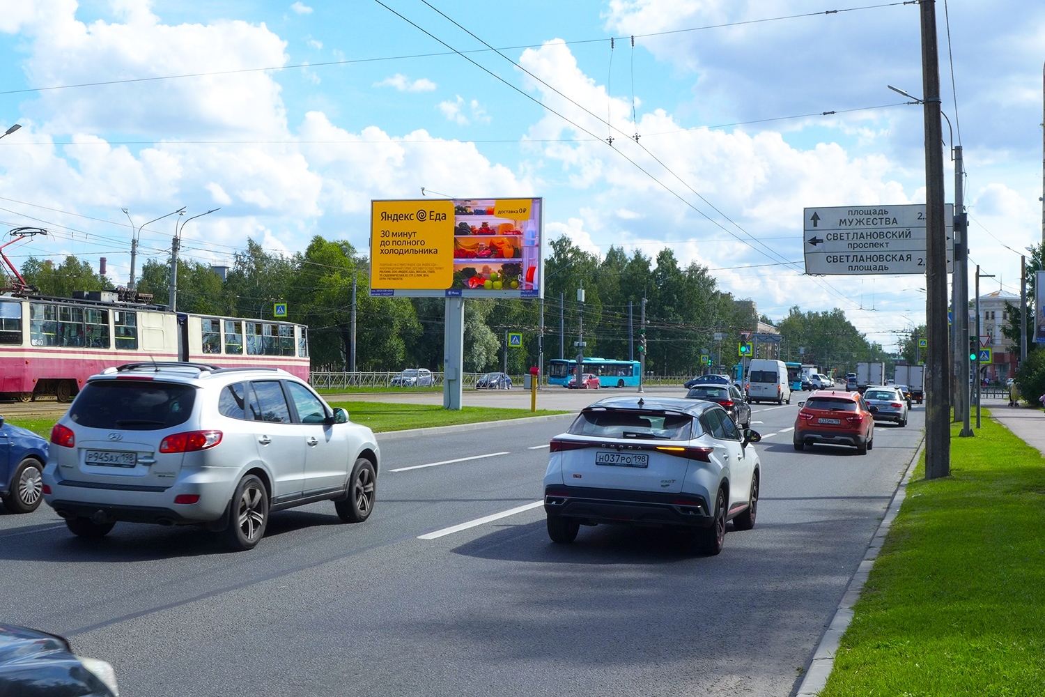 Реклама 3x6 по адресу Тихорецкий пр. 21 / Светлановский пр. (р/п в центр) DIGITAL