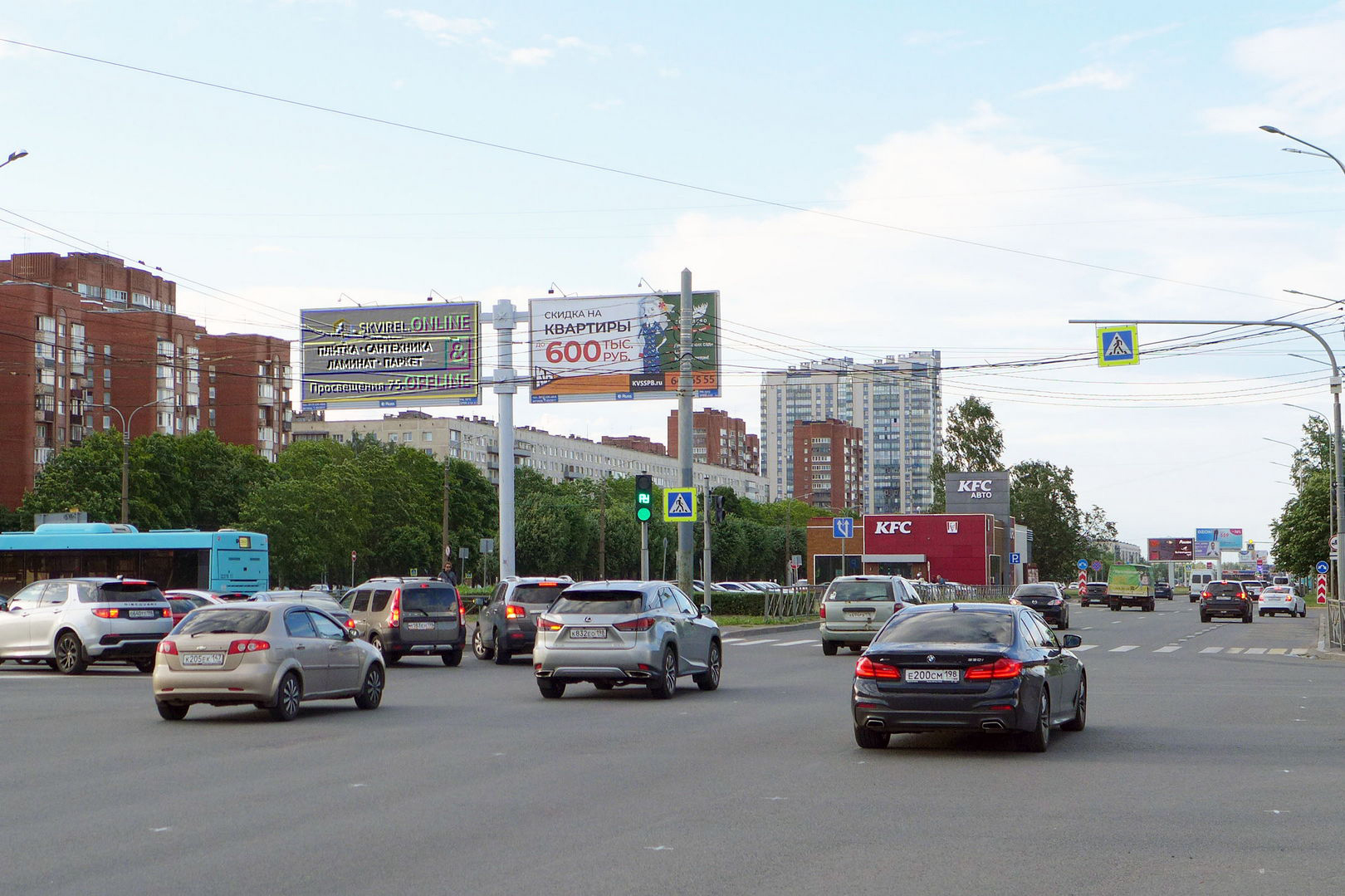 Реклама 3x6 по адресу Культуры пр. / Луначарского пр. 76 к.2 (р/п из центра)